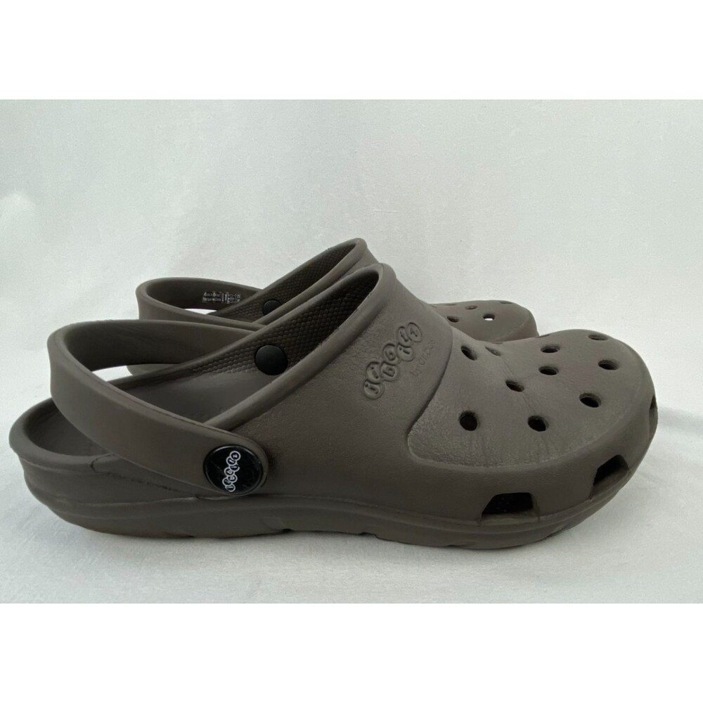 CROCS Unisex M4 W6 Brown Jibbitz Classic Clogs Slip On Sandals Shoes